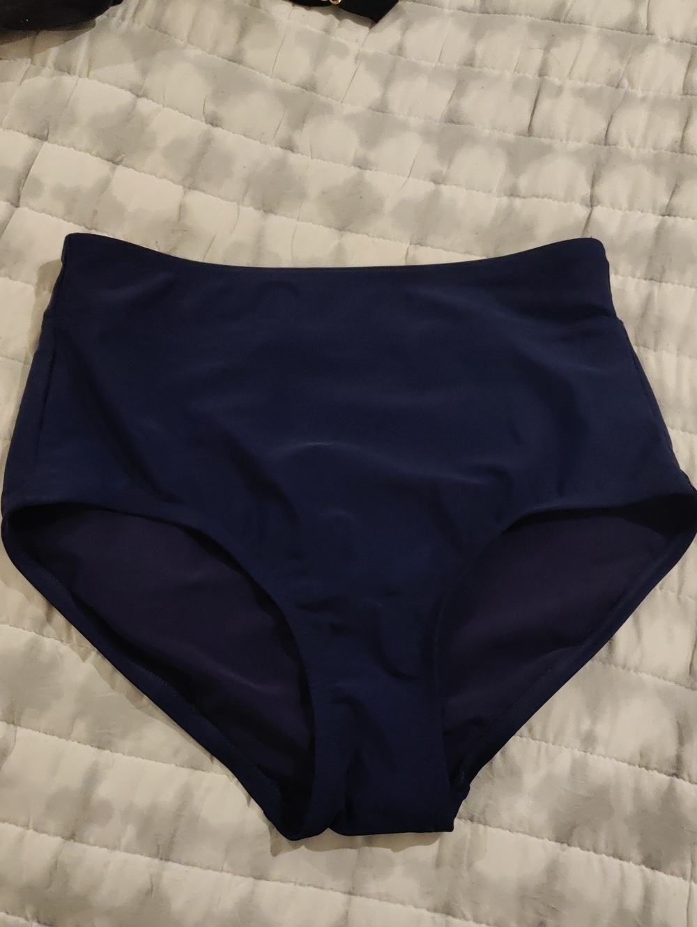 New!Lands' End Classic High-Waist Swim Bottom Navy Y2K Cottagecore Summer Beach